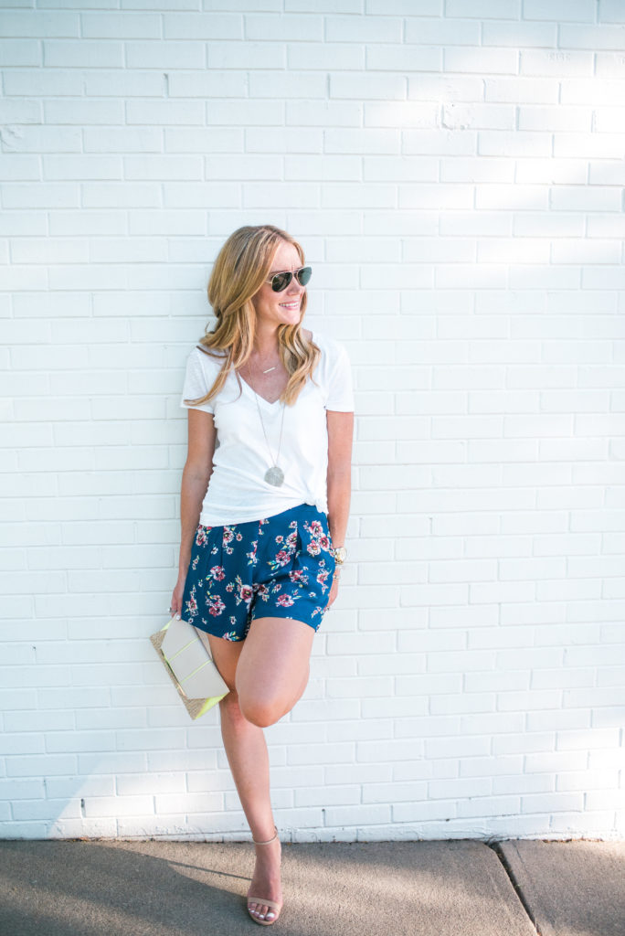 Floral Shorts + Knot Tee