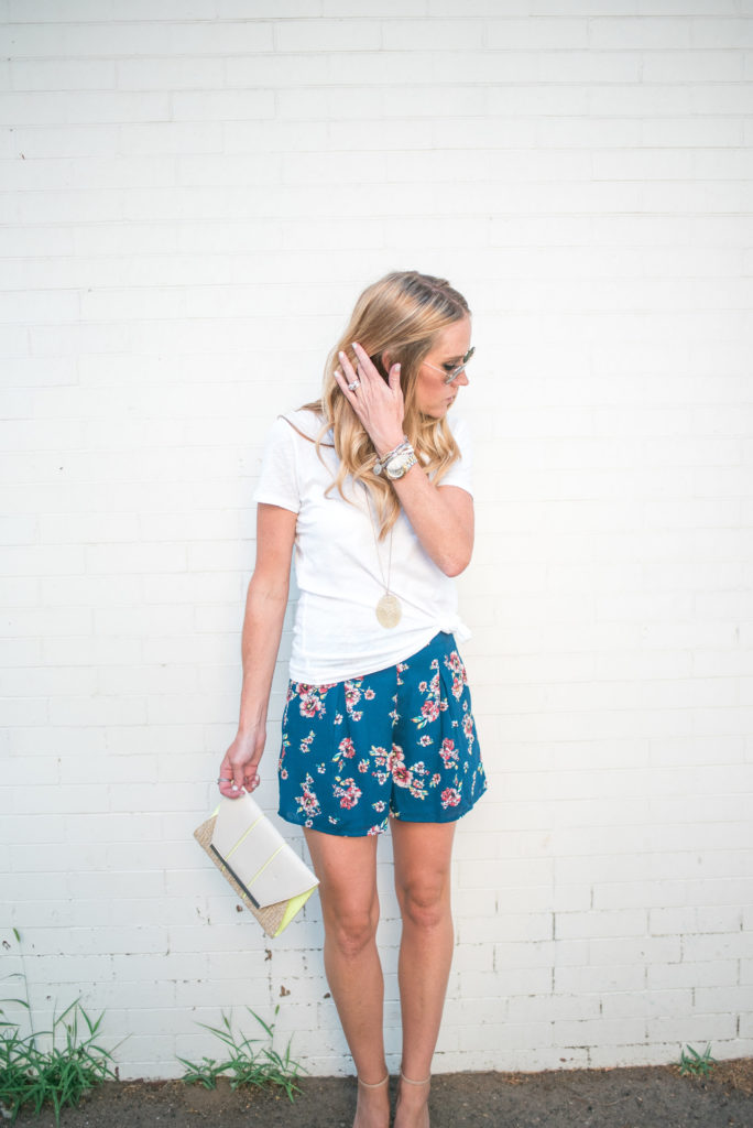 Floral Shorts + Knot Tee